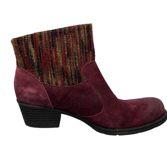 B.O.C Born Concept Burgundy Leather Charon Ankle Booties Boots Size 8.5M - Picture 4 of 16